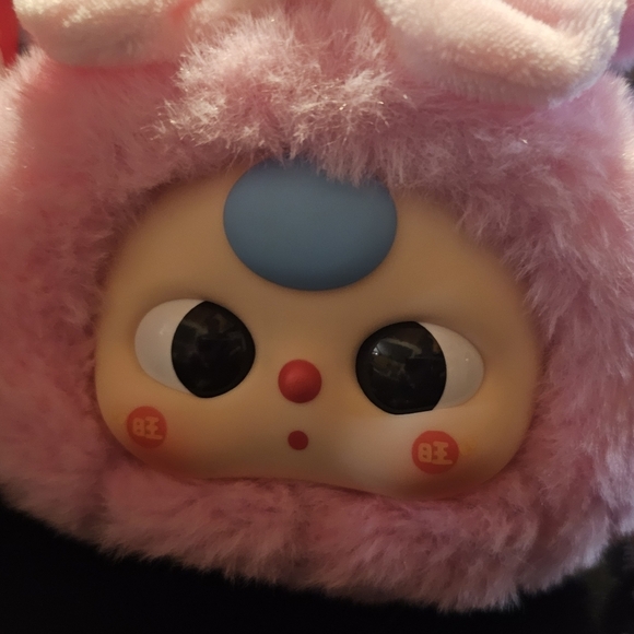 Baby Three Good Luck Bag Plush Figure Pink Hood w/ Box & Card - Picture 2 of 5